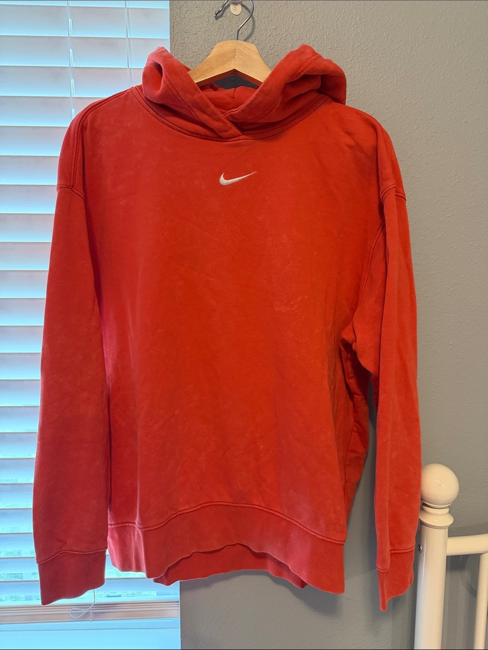 Nike Women’s Oversized Red Swoosh Hoodie Sweatshirt